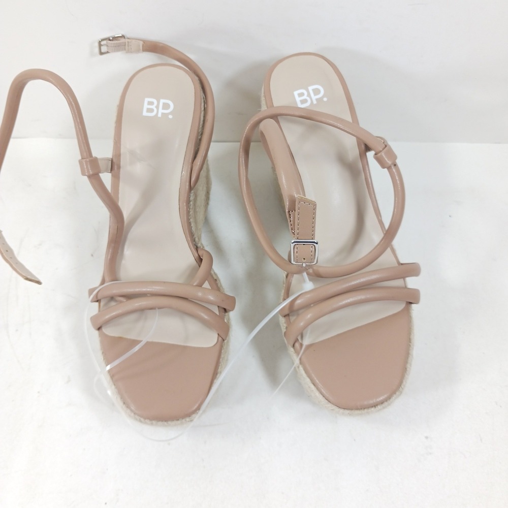BP Cohan Tan Nude Espadrille Wedge Sandals Platform Strappy 6.5M BPCOHAN-PU - Picture 4 of 8